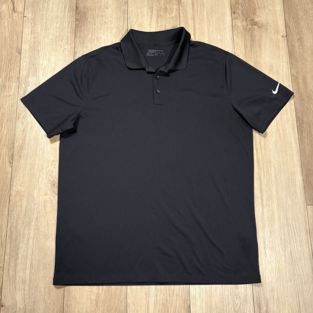 Nike Dri-FIT Polo Shirt Mens XL Standard Fit Golf Athletic Black‎